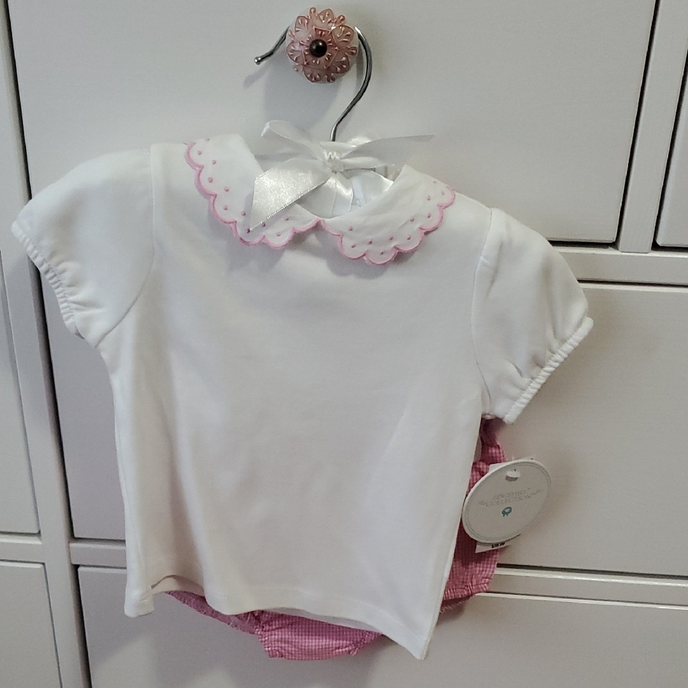 White and Pink Baby Outfit